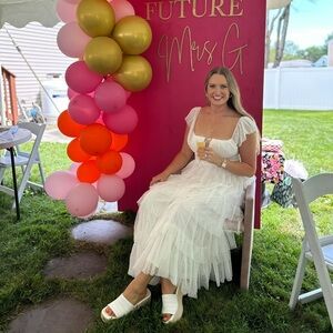Beautiful white ruffle tiered dress